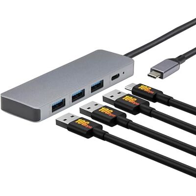 Amazon Basics USB-Hub-Dock für USB 3.2/3.1 2. Generation, 10 Gbit/s, USB-C auf 1 x USB-C / 3 x USB-A, geeignet für Windows/Mac, Silber, Schwarz Amazon Basics USB-Hub-Dock für USB 3.2/3.1 2. Generation, 10 Gbit/s, USB-C auf 1 x USB-C / 3 x USB-A, geeignet für Windows/Mac, Silber, Schwarz