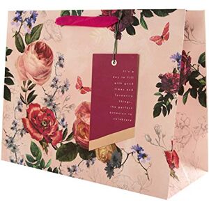 Hallmark Große Geschenktüte für verschiedene Anlässe – elegantes Blumendesign Hallmark Große Geschenktüte für verschiedene Anlässe – elegantes Blumendesign