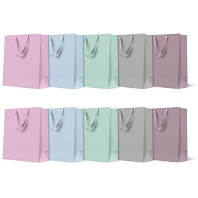 PAW Decor Collection PAW Geschenktüten 20 x 25 x 10 cm, 10 Stück Unifarben Stabil mit Griff, Mix aus 5 Designs, für Geburtstag, Hochzeit und jeden Anlass, im 10er-Set immer griffbereit PAW Decor Collection PAW Geschenktüten 20 x 25 x 10 cm, 10 Stück Unifarben Stabil mit Griff, Mix aus 5 Designs, für Geburtstag, Hochzeit und jeden Anlass, im 10er-Set immer griffbereit