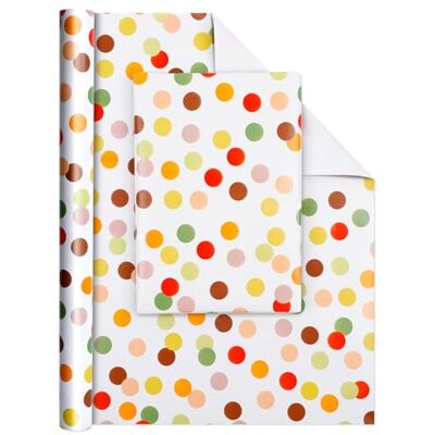 AiQInu Geschenkpapier Rolle 43x300cm, Geschenkpapier Set, Geschenkverpackung für Weihnachten, Geburtstage, Partys, Hochzeiten, Babypartys Bunte Polka Dots AiQInu Geschenkpapier Rolle 43x300cm, Geschenkpapier Set, Geschenkverpackung für Weihnachten, Geburtstage, Partys, Hochzeiten, Babypartys Bunte Polka Dots