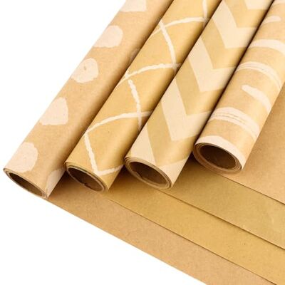 ASelected 4 Rolle Geschenkpapier, 43 x 300cm/Rolle Packpapier Geburtstag 4, Geschenkpapier Kinder mit Geschenkanhänger und Jute Schnur, Rolle Set für Geburtstag Hochzeit Jubiläum Geliefert ASelected 4 Rolle Geschenkpapier, 43 x 300cm/Rolle Packpapier Geburtstag 4, Geschenkpapier Kinder mit Geschenkanhänger und Jute Schnur, Rolle Set für Geburtstag Hochzeit Jubiläum Geliefert