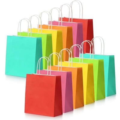 Parmedu Papier Geschenktüte:30pcs Partytüten mit Griffen, Kleine Geschenktüten Bunte Party Geschenktüten für Weihnachten, Festivals, Geburtstage, Partys, Hochzeiten -22 x 9 x 20 cm Parmedu Papier Geschenktüte:30pcs Partytüten mit Griffen, Kleine Geschenktüten Bunte Party Geschenktüten für Weihnachten, Festivals, Geburtstage, Partys, Hochzeiten -22 x 9 x 20 cm