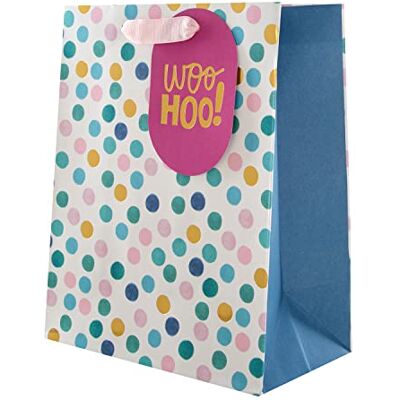 Hallmark Mittelgroße Geschenktüte für verschiedene Anlässe – rosa und blaue Punkte Hallmark Mittelgroße Geschenktüte für verschiedene Anlässe – rosa und blaue Punkte