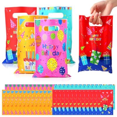 Brencco Geschenktüten Kindergeburtstag, 50 Stück, 16,5 × 25 cm, 4 Farben Mitgebseltüten für Kinder in 4 Farben, für Süßigkeiten und kleine Spielzeuge bei Party, Schule und Kinderfesten Brencco Geschenktüten Kindergeburtstag, 50 Stück, 16,5 × 25 cm, 4 Farben Mitgebseltüten für Kinder in 4 Farben, für Süßigkeiten und kleine Spielzeuge bei Party, Schule und Kinderfesten