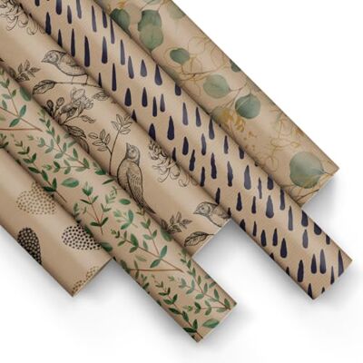 PAW Decor Collection PAW Geschenkpapier 200 x 70 cm, 5 Rollen Natur Edler Mix aus 5 Motiven, reißfest und leicht zu falten, für Geburtstag, Hochzeit und jeden Anlass, edel verpackt PAW Decor Collection PAW Geschenkpapier 200 x 70 cm, 5 Rollen Natur Edler Mix aus 5 Motiven, reißfest und leicht zu falten, für Geburtstag, Hochzeit und jeden Anlass, edel verpackt