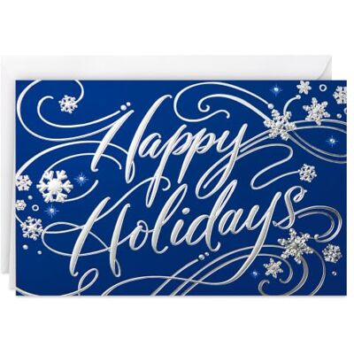 Hallmark Weihnachtskarten in Box mit Umschlägen, Happy Holidays, 40 blaue Weihnachtskarten Hallmark Weihnachtskarten in Box mit Umschlägen, Happy Holidays, 40 blaue Weihnachtskarten