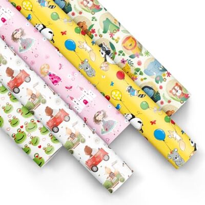 PAW Decor Collection PAW Geschenkpapier 200x70cm 5 Rollen Mix aus 5 Motiven Elegante Papierrolle für Geburtstage, Hochzeiten, Babypartys, Partys und Geschenke Kindliche Freud PAW Decor Collection PAW Geschenkpapier 200x70cm 5 Rollen Mix aus 5 Motiven Elegante Papierrolle für Geburtstage, Hochzeiten, Babypartys, Partys und Geschenke Kindliche Freud