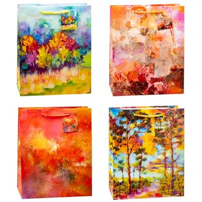 K3T Geschenktüten ART ON CANVAS, 4er Packung, Größe: Groß (HxBxT 32 x 26 x 13,5 cm), Art. Nr. 87319 K3T Geschenktüten ART ON CANVAS, 4er Packung, Größe: Groß (HxBxT 32 x 26 x 13,5 cm), Art. Nr. 87319