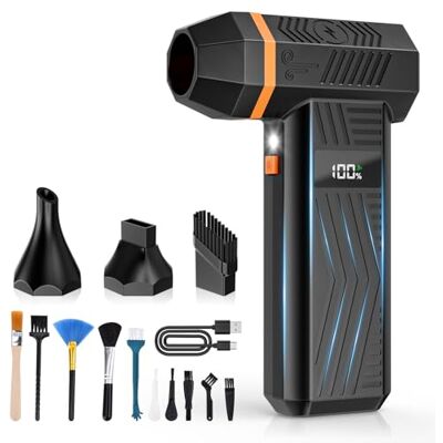 GLAM Elektrischer Staubgebläse, Air Duster Gebläse Akku, 4-stufige 150000RPM Akku Druckluftspray für die Reinigung von Elektronik, Tastatur, Computer Auto und Sofa GLAM Elektrischer Staubgebläse, Air Duster Gebläse Akku, 4-stufige 150000RPM Akku Druckluftspray für die Reinigung von Elektronik, Tastatur, Computer Auto und Sofa