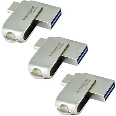 Integral 3Pack 64GB – Dual USB 3.2 Gen 1 (Typ-C & A), Metallgehäuse, kompakt & schnell. Plug & Play. Für iPhone 15/16, MacBook Pro/Air & iPad Pro Integral 3Pack 64GB – Dual USB 3.2 Gen 1 (Typ-C & A), Metallgehäuse, kompakt & schnell. Plug & Play. Für iPhone 15/16, MacBook Pro/Air & iPad Pro