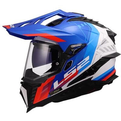 LS2 , Motocrosshelme EXPLORER HEXA White Blue Red, XL LS2 , Motocrosshelme EXPLORER HEXA White Blue Red, XL