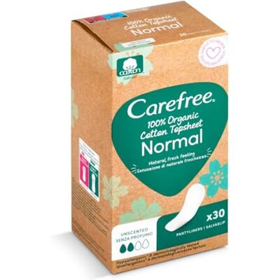 Carefree Bio-Baumwolle, hypoallergen, atmungsaktiv, normal, 30 Stück Carefree Bio-Baumwolle, hypoallergen, atmungsaktiv, normal, 30 Stück