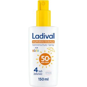 Ladival Empfindliche Kinderhaut Sonnenschutz-Spray LSF 50+: Sonnencreme für Kinder und Babys ab 6 Monaten, pflegend, extra wasserfest, mit 4-fach Zellschutz, 150ml Ladival Empfindliche Kinderhaut Sonnenschutz-Spray LSF 50+: Sonnencreme für Kinder und Babys ab 6 Monaten, pflegend, extra wasserfest, mit 4-fach Zellschutz, 150ml