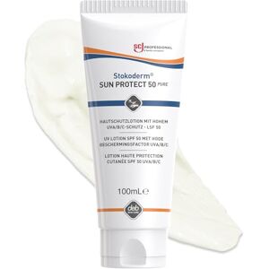SC Johnson Professional Stokoderm Sun Protect 50 Pure – Sonnenschutzcreme LSF 50 – Schutz vor UVA/UVB/UVC – Wasserfest – Tube 100 ml – Für gewerbliche Anwendung SC Johnson Professional Stokoderm Sun Protect 50 Pure – Sonnenschutzcreme LSF 50 – Schutz vor UVA/UVB/UVC – Wasserfest – Tube 100 ml – Für gewerbliche Anwendung