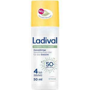 Ladival ® Gerötete Haut Getönt Sonnenschutz-Gel Gesicht LSF 50+, Anti-Rötungen mit Farbkorrektur bei Neigung zu Rosacea, Couperose & Akne, tönende CC Cream, kaschiert Unebenheiten, Sonnencreme 50ml Ladival ® Gerötete Haut Getönt Sonnenschutz-Gel Gesicht LSF 50+, Anti-Rötungen mit Farbkorrektur bei Neigung zu Rosacea, Couperose & Akne, tönende CC Cream, kaschiert Unebenheiten, Sonnencreme 50ml