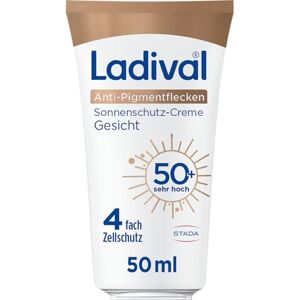 Ladival Anti-Pigmentflecken Sonnenschutz-Creme Gesicht LSF 50+: Sonnencreme beugt Pigmentflecken vor mit Niacinamid & Vitamin E, mit 4-fach Zellschutz, 50ml Ladival Anti-Pigmentflecken Sonnenschutz-Creme Gesicht LSF 50+: Sonnencreme beugt Pigmentflecken vor mit Niacinamid & Vitamin E, mit 4-fach Zellschutz, 50ml