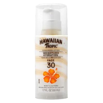 HAWAIIAN Tropic Hydrating Protection Face Sunscreen Sonnenschutz für das Gesicht LSF 30 UVA + UVB Schutz, 50 ml, 12-Stunden-Feuchtigkeitspflege, Make-up-kompatibel, wasserfest, vegan HAWAIIAN Tropic Hydrating Protection Face Sunscreen Sonnenschutz für das Gesicht LSF 30 UVA + UVB Schutz, 50 ml, 12-Stunden-Feuchtigkeitspflege, Make-up-kompatibel, wasserfest, vegan