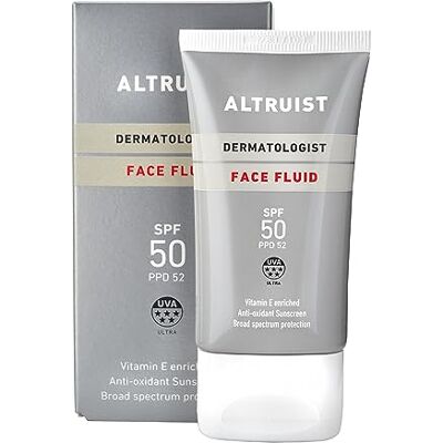 Altruist Dermatologist Sunscreen Fluid SPF Überlegener 5-Sterne-UVA-Schutz von Dr. Andrew Birnie Premium-antioxidativer Gesichtsschutz, weiß, geruchsneutral, 50 Milliliter Altruist Dermatologist Sunscreen Fluid SPF Überlegener 5-Sterne-UVA-Schutz von Dr. Andrew Birnie Premium-antioxidativer Gesichtsschutz, weiß, geruchsneutral, 50 Milliliter