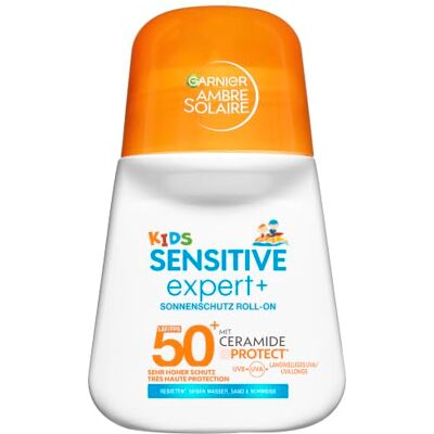 Garnier Ambre Solaire Kids Sensitive expert+ Sonnenschutz Roll-On LSF 50+ – Sonnencreme für Kinder & Babys – Wasserfest, sandresistent & mit Ceramide-Protect – Handliches Taschenformat – 50ml Garnier Ambre Solaire Kids Sensitive expert+ Sonnenschutz Roll-On LSF 50+ – Sonnencreme für Kinder & Babys – Wasserfest, sandresistent & mit Ceramide-Protect – Handliches Taschenformat – 50ml