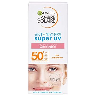 Garnier Ambre Solaire Super UV Anti Trockenheit Creme mit Glycerin LSF50+ 50ml, Schwarz, 50 ml (Pack of 1) Garnier Ambre Solaire Super UV Anti Trockenheit Creme mit Glycerin LSF50+ 50ml, Schwarz, 50 ml (Pack of 1)