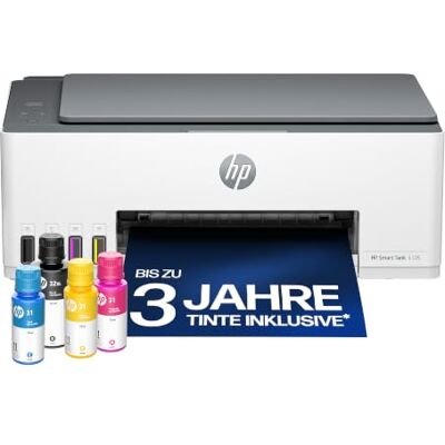 HP Smart Tank 5105 3-in-1 Multifunktionsdrucker (WLAN; Mobiles Drucken) – 3 Jahre Tinte inklusive, 3 Jahre Garantie, großer Tintentank, hohe Reichweite, Drucken in hoher Qualität HP Smart Tank 5105 3-in-1 Multifunktionsdrucker (WLAN; Mobiles Drucken) – 3 Jahre Tinte inklusive, 3 Jahre Garantie, großer Tintentank, hohe Reichweite, Drucken in hoher Qualität