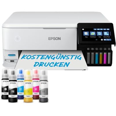 Epson EcoTank ET-8500 Tintentankdrucker Fotodruck 6-Farb-Tintensystem WLAN A4 Drucken, Kopieren, Scannen 10.9 cm Touchscreen Duplexdruck hinterer Papiereinzug Epson EcoTank ET-8500 Tintentankdrucker Fotodruck 6-Farb-Tintensystem WLAN A4 Drucken, Kopieren, Scannen 10.9 cm Touchscreen Duplexdruck hinterer Papiereinzug