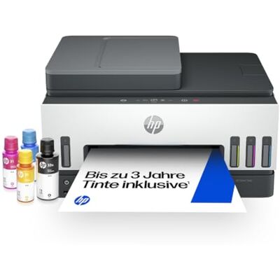 HP Smart Tank 7605 All-in-One Multifunktionsdrucker (Drucker, Scanner, Kopierer, FAX, ADF, WLAN, LAN, AirPrint, inklusive Tinte für etwa 3 Jahre) für Fotos und Dokumente, bis zu 1200 Seiten im Monat HP Smart Tank 7605 All-in-One Multifunktionsdrucker (Drucker, Scanner, Kopierer, FAX, ADF, WLAN, LAN, AirPrint, inklusive Tinte für etwa 3 Jahre) für Fotos und Dokumente, bis zu 1200 Seiten im Monat