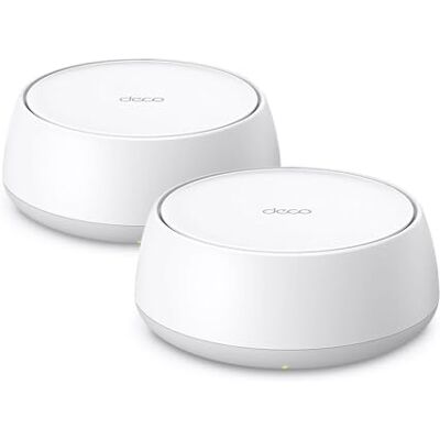 TP-Link Deco BE3600 Wi-Fi 7 Mesh-WLAN (2er Pack), 3,6 Gbps WLAN Dual-Band Router und Repeater, 2 × Gigabit-Port pro Einheit, MLO, WPA3, VPN, Kindersicherung, empfohlen für Häuser mit 2-3 Schlafzimmern TP-Link Deco BE3600 Wi-Fi 7 Mesh-WLAN (2er Pack), 3,6 Gbps WLAN Dual-Band Router und Repeater, 2 × Gigabit-Port pro Einheit, MLO, WPA3, VPN, Kindersicherung, empfohlen für Häuser mit 2-3 Schlafzimmern