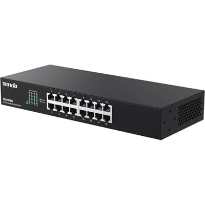 Tenda Netzwerk Switch 16 Port Gigabit LAN Switch (19 Zoll Rack-Montage / Wandmontage, Unmanaged Ethernet Switch, Plug-and-Play, Lüfterlos, Metallgehäuse, Schwarz) (TEG1016D) Tenda Netzwerk Switch 16 Port Gigabit LAN Switch (19 Zoll Rack-Montage / Wandmontage, Unmanaged Ethernet Switch, Plug-and-Play, Lüfterlos, Metallgehäuse, Schwarz) (TEG1016D)