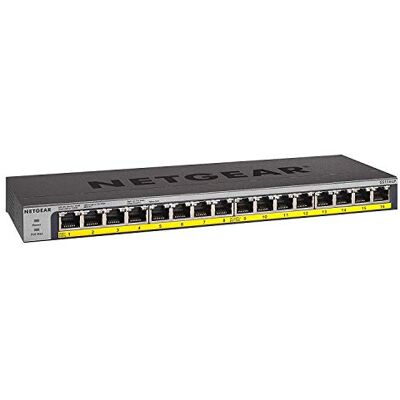 Netgear GS116LP PoE Switch 16 Port Gigabit Ethernet LAN Switch mit 16x PoE+ 76W (Plug-and-Play Netzwerk Switch PoE 16 Ports, lüfterlos, 19 Zoll Rack-Montage, ProSAFE Lifetime-Garantie), Schwarz Netgear GS116LP PoE Switch 16 Port Gigabit Ethernet LAN Switch mit 16x PoE+ 76W (Plug-and-Play Netzwerk Switch PoE 16 Ports, lüfterlos, 19 Zoll Rack-Montage, ProSAFE Lifetime-Garantie), Schwarz