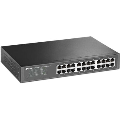 TP-Link TL-SG1024D 24 Port Gigabit Netzwerk Switch (Rackmount, 48Gbit/s Switching-Kapazität, 24*RJ-45 Ports, Metallgehäuse, IGMP-Snooping, unmanaged, Plug-und-Play) schwarz TP-Link TL-SG1024D 24 Port Gigabit Netzwerk Switch (Rackmount, 48Gbit/s Switching-Kapazität, 24*RJ-45 Ports, Metallgehäuse, IGMP-Snooping, unmanaged, Plug-und-Play) schwarz