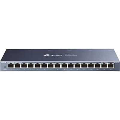 TP-Link TL-SG116 16-Port Gigabit-/Netzwerk Switch (32Gbit/S Switching-Kapazität, geschirmte RJ-45 Ports, Metallgehäuse, IGMP-snooping, Unmanaged, Plug-und-Play, lüfterlos) blau Metallic TP-Link TL-SG116 16-Port Gigabit-/Netzwerk Switch (32Gbit/S Switching-Kapazität, geschirmte RJ-45 Ports, Metallgehäuse, IGMP-snooping, Unmanaged, Plug-und-Play, lüfterlos) blau Metallic