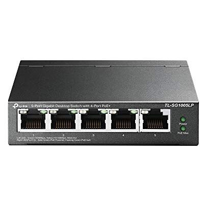 TP-Link TL-SG1005LP 5-Port Gigabit PoE Switch mit 4 PoE+ Ports (40 Watt, geschirmte RJ-45 Ports,IEEE-802.3af/at, Plug-and-Play Installation, lüfterlos) Schwarz TP-Link TL-SG1005LP 5-Port Gigabit PoE Switch mit 4 PoE+ Ports (40 Watt, geschirmte RJ-45 Ports,IEEE-802.3af/at, Plug-and-Play Installation, lüfterlos) Schwarz