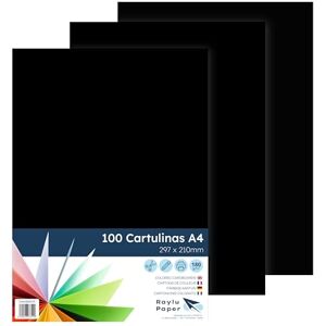 RAYLU PAPER – Tonpapier A4, 100 Stück Kartonpapier 180g/m², 210 x 297 mm, professionelle farbige Kartons für Büro, Kopierpapier, Buntes Papier zum Basteln (Schwarz) RAYLU PAPER – Tonpapier A4, 100 Stück Kartonpapier 180g/m², 210 x 297 mm, professionelle farbige Kartons für Büro, Kopierpapier, Buntes Papier zum Basteln (Schwarz)
