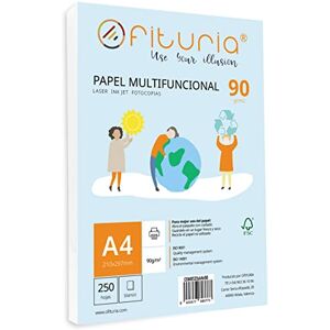 OFITURIA Packung mit 250 weißen DIN A4 Blättern, 90g Druckerpapier. Multifunktionales Kopierpapier für Schule und Büro. Ideal für Laserdrucker, Tintenstrahldrucker oder Kopierer – OFITURIA Packung mit 250 weißen DIN A4 Blättern, 90g Druckerpapier. Multifunktionales Kopierpapier für Schule und Büro. Ideal für Laserdrucker, Tintenstrahldrucker oder Kopierer –