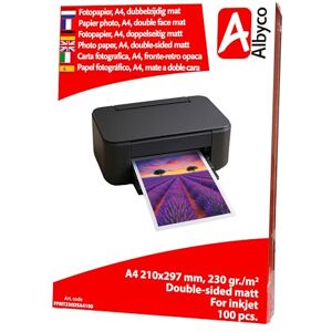 Albyco Fotopapier Inkjet A4 Matt 230 gr/m², Beidseitig bedruckbar, verpackt pro 100 Blatt Albyco Fotopapier Inkjet A4 Matt 230 gr/m², Beidseitig bedruckbar, verpackt pro 100 Blatt