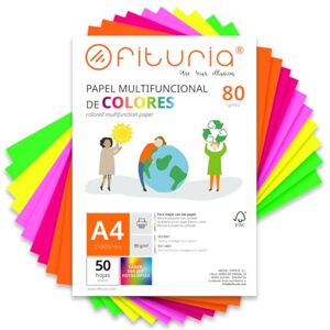 OFITURIA Buntes Papier, 50 Blatt A4 80g – Farbiges Papier für Basteln, Drucker, Scrapbooking – Farbbögen (Neonfarben, 50 Blatt) OFITURIA Buntes Papier, 50 Blatt A4 80g – Farbiges Papier für Basteln, Drucker, Scrapbooking – Farbbögen (Neonfarben, 50 Blatt)