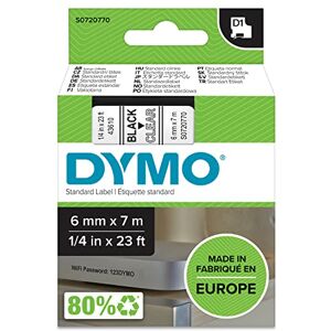 Dymo Original D1-Etikettenband schwarz auf transparent 6 mm x 7 m selbstklebendes Schriftband für LabelManager-Beschriftungsgerät Dymo Original D1-Etikettenband schwarz auf transparent 6 mm x 7 m selbstklebendes Schriftband für LabelManager-Beschriftungsgerät
