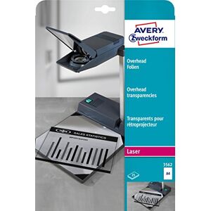 Avery 3562 Overhead-Folien für S/W Laserdrucker und -Kopierer (25 Transparentfolien, A4, spezialbeschichtet, stapelverarbeitbar, Folienstärke 0,10mm, lösemittelfrei) Avery 3562 Overhead-Folien für S/W Laserdrucker und -Kopierer (25 Transparentfolien, A4, spezialbeschichtet, stapelverarbeitbar, Folienstärke 0,10mm, lösemittelfrei)