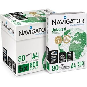 NAVIGATOR Office Paper Solutions Navigator Universal Kopierpapier 80g/m² A4, weiß, Karton zu 2.500 Blatt (5x500 Blatt) NAVIGATOR Office Paper Solutions Navigator Universal Kopierpapier 80g/m² A4, weiß, Karton zu 2.500 Blatt (5x500 Blatt)