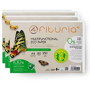 OFITURIA 80gr A4 Recyclingpapier, 250 Blatt 100% aus Recyclingpapier, Recyclingpapier Packung mit DIN A4 Blättern, natürliche Farbe geeignet für Laser- und Tintenstrahldrucker (3 Packung) OFITURIA 80gr A4 Recyclingpapier, 250 Blatt 100% aus Recyclingpapier, Recyclingpapier Packung mit DIN A4 Blättern, natürliche Farbe geeignet für Laser- und Tintenstrahldrucker (3 Packung)
