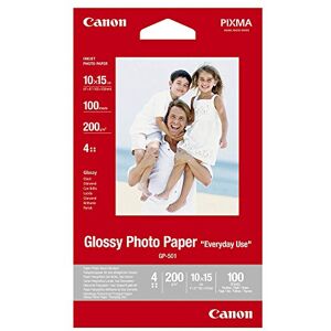 Canon Fotopapier GP-501 glänzend weiß 10x15cm 100 Blatt für Tintenstrahldrucker PIXMA Drucker (200 g/qm), PG-40 Canon Fotopapier GP-501 glänzend weiß 10x15cm 100 Blatt für Tintenstrahldrucker PIXMA Drucker (200 g/qm), PG-40