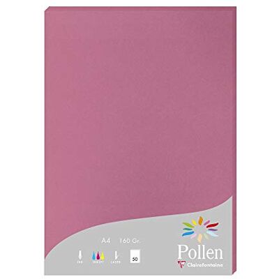 Clairefontaine 144281C Packung mit 50 Blatt Briefpapier Pollen Format DIN A4 (21x29,7cm), 160g Hortensienrosa, ideal für Einladungen und Korrespondenz, 1 Pack Clairefontaine 144281C Packung mit 50 Blatt Briefpapier Pollen Format DIN A4 (21x29,7cm), 160g Hortensienrosa, ideal für Einladungen und Korrespondenz, 1 Pack