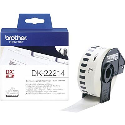 Brother DK-22214 Endlosetiketten (Papier, 12 mm breit, 30,48 m lang, für QL-Etikettendrucker) Brother DK-22214 Endlosetiketten (Papier, 12 mm breit, 30,48 m lang, für QL-Etikettendrucker)