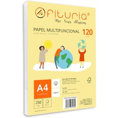 OFITURIA Packung mit 250 weißen DIN A4 Blättern, 120g Druckerpapier. Multifunktionales Kopierpapier für Schule und Büro. Ideal für Laserdrucker, Tintenstrahldrucker oder Kopierer – OFITURIA Packung mit 250 weißen DIN A4 Blättern, 120g Druckerpapier. Multifunktionales Kopierpapier für Schule und Büro. Ideal für Laserdrucker, Tintenstrahldrucker oder Kopierer –