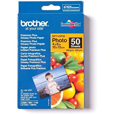 Brother BP71GP50 Fotopapier A6 50BL 260g/qm für MFC-6490CW DCP-375CW 6890CDW Brother BP71GP50 Fotopapier A6 50BL 260g/qm für MFC-6490CW DCP-375CW 6890CDW