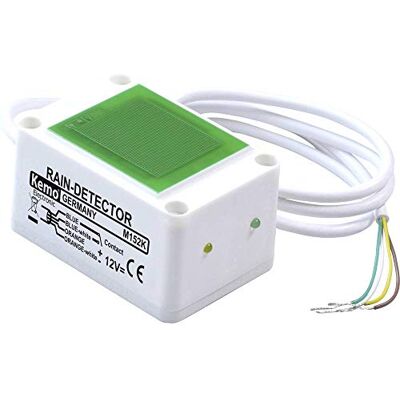 Kemo M152K kapazitiver Regensensor. Relais-Aktivierung auch bei destilliertem Wasser. Einstellbare Empfindlichkeit, mit 2 LED-Anzeigen Kemo M152K kapazitiver Regensensor. Relais-Aktivierung auch bei destilliertem Wasser. Einstellbare Empfindlichkeit, mit 2 LED-Anzeigen