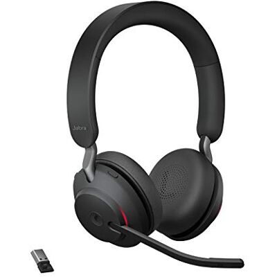 Jabra Evolve2 65 Wireless Headset – Noise Cancelling Microsoft Teams Zertifizierte Stereo Kopfhörer mit Langer Akkulaufzeit – USB-A Bluetooth Adapter – Schwarz Jabra Evolve2 65 Wireless Headset – Noise Cancelling Microsoft Teams Zertifizierte Stereo Kopfhörer mit Langer Akkulaufzeit – USB-A Bluetooth Adapter – Schwarz
