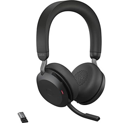 Jabra Evolve2 75 Wireless PC Headset mit 8-Mikrofon-Technologie Dual-Foam-Stereo-Kopfhörer mit moderner aktiver Geräuschunterdrückung, USB-A Bluetooth-Adapter und MS Teams-Kompatibilität Schwarz Jabra Evolve2 75 Wireless PC Headset mit 8-Mikrofon-Technologie Dual-Foam-Stereo-Kopfhörer mit moderner aktiver Geräuschunterdrückung, USB-A Bluetooth-Adapter und MS Teams-Kompatibilität Schwarz