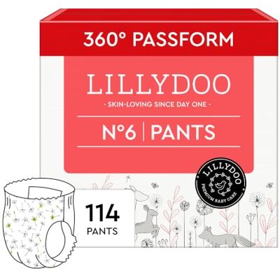 LILLYDOO Baby Windeln Pants Größe 6 (13+ kg), Monatsbox (114 Stück) Höschenwindeln, Sicherer Auslaufschutz, Hautfreundlich, Weich & Ohne Lotionen für empfindliche Haut, Dermatologisch getestet LILLYDOO Baby Windeln Pants Größe 6 (13+ kg), Monatsbox (114 Stück) Höschenwindeln, Sicherer Auslaufschutz, Hautfreundlich, Weich & Ohne Lotionen für empfindliche Haut, Dermatologisch getestet